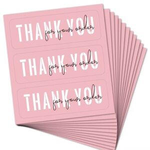 Pink Thank You Stickers, 30 ct
